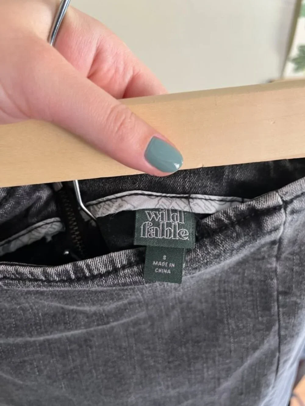 Gray denim mini skirt